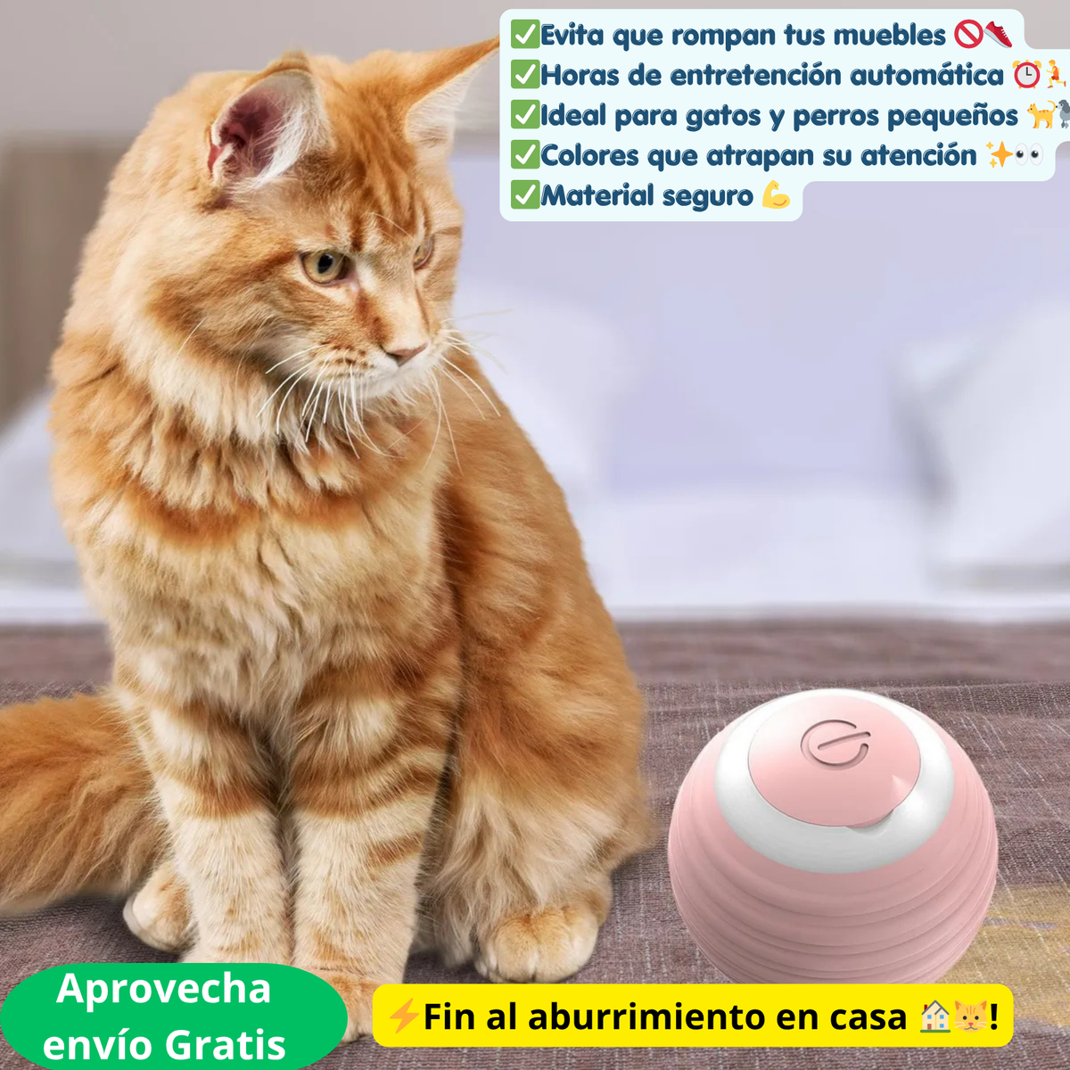 Pelota Inteligente Anti-Estrés para Mascotas 🐶🐱