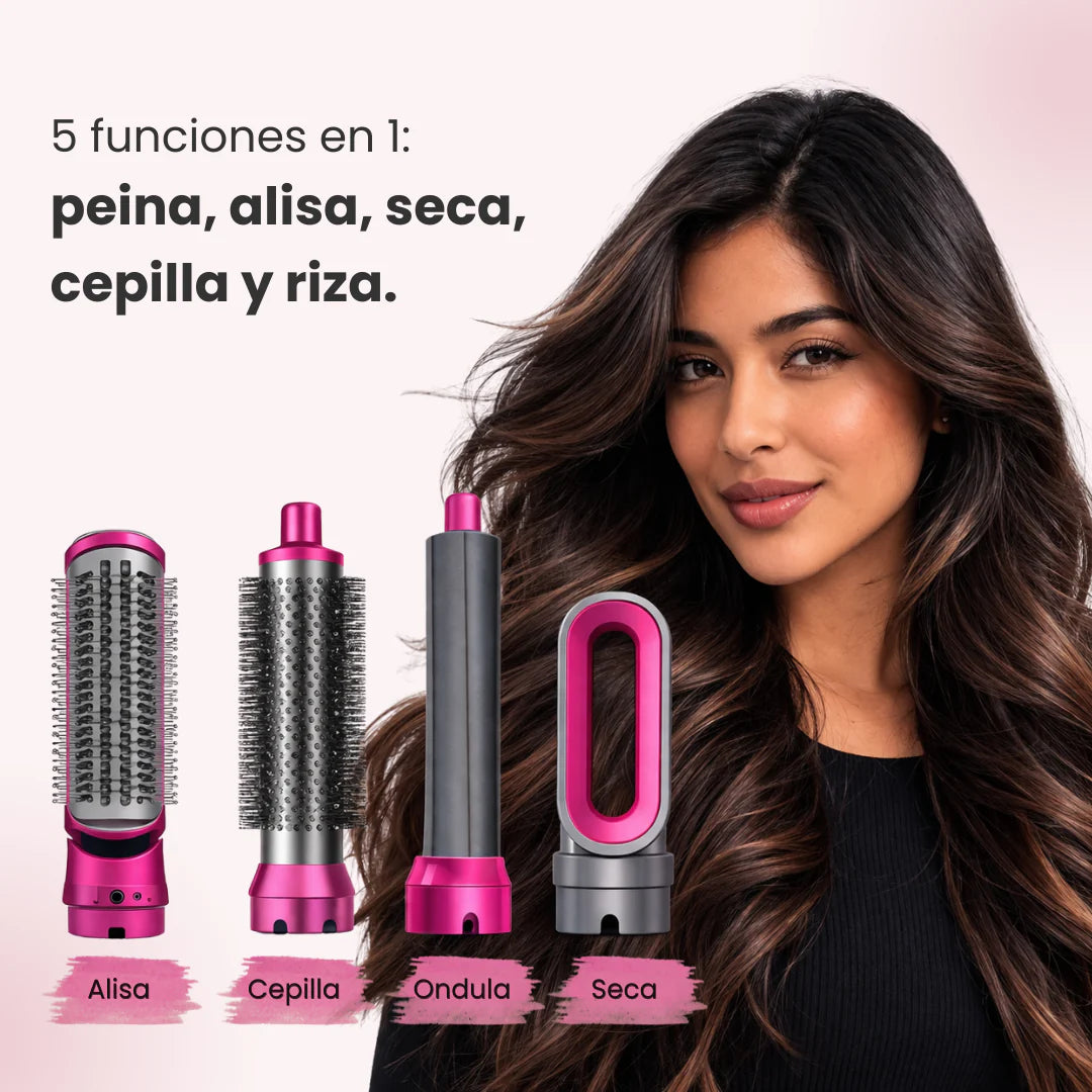 Cepillo Secador 5 en 1 | Seca, alisa y da volumen en minutos