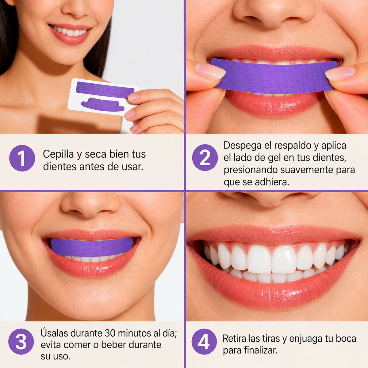 PurpleSmile™ Strips – Tiras Blanqueadoras con Tecnología PAP