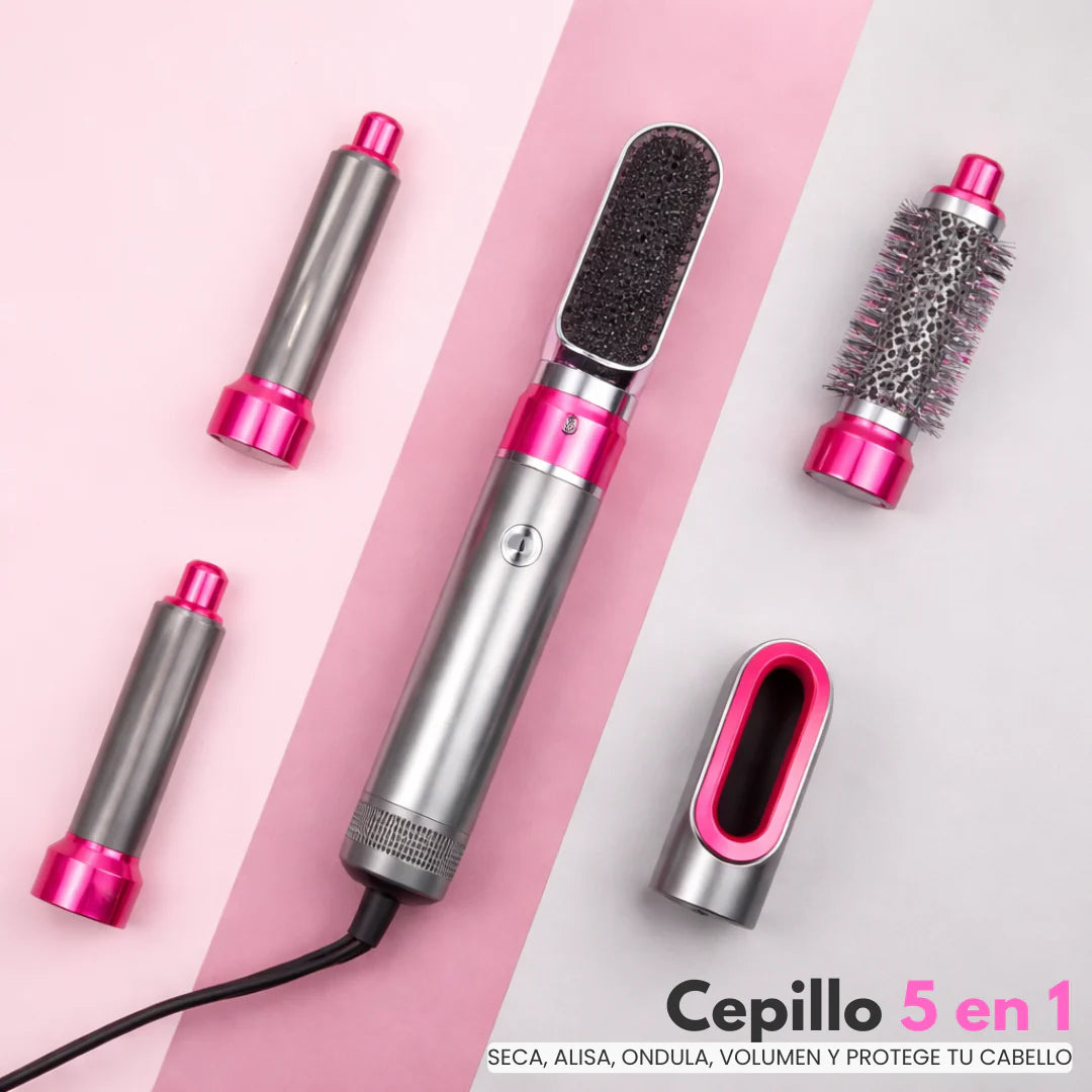 Cepillo Secador 5 en 1 | Seca, alisa y da volumen en minutos