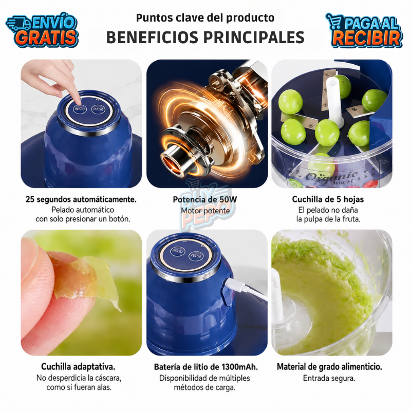 🍎 PeelPro™ — Pelador Eléctrico Automático "Pela frutas y verduras en segundos y sin esfuerzo"