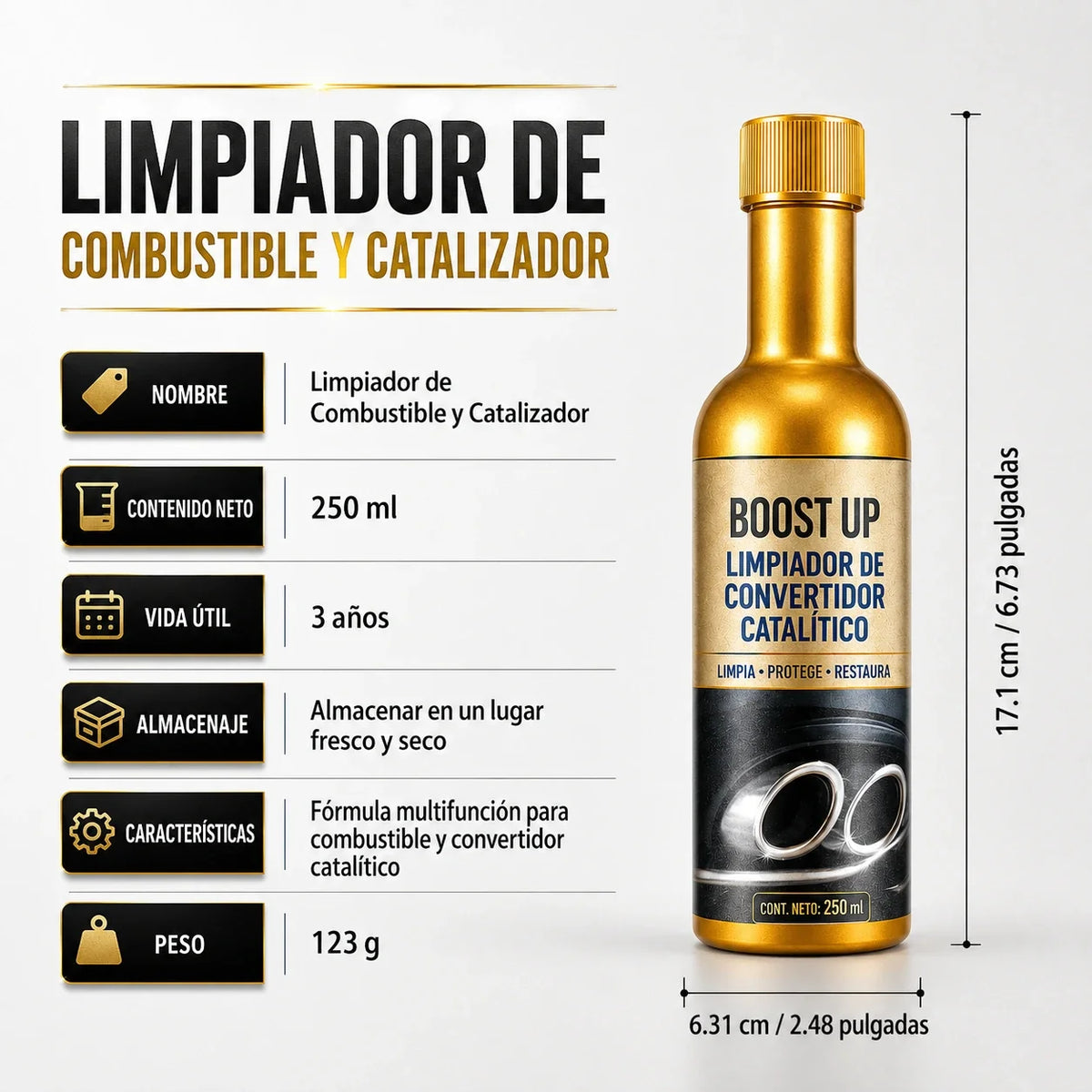 🚗 BOOST UP™ – Limpiador de Catalizador – Ayuda a Limpiar Depósitos y Recuperar el Rendimiento de tu Motor