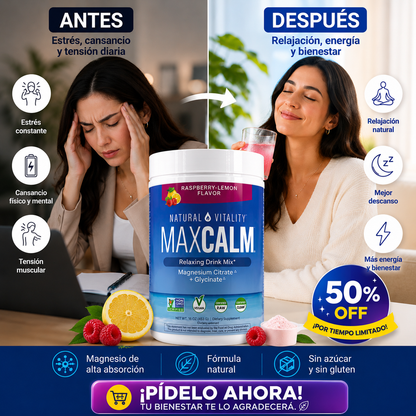 MAX CALM® | Magnesio Premium de Alta Absorción para Relajación y Bienestar Diario