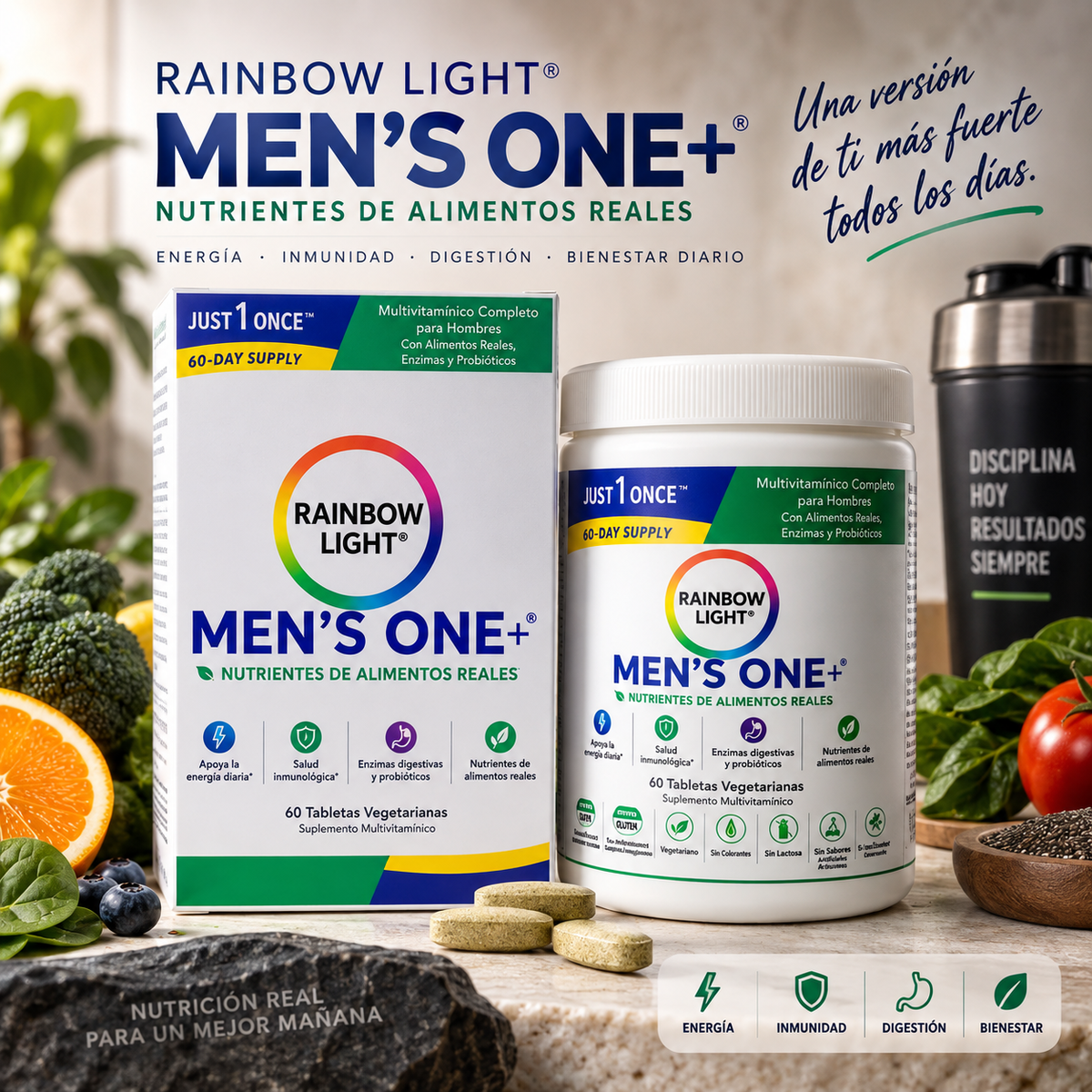 💪 MEN’S ONE+™ | Nutrición Masculina Completa en 1 Tableta al Día ⚡🌈