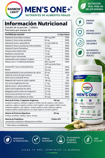 💪 MEN’S ONE+™ | Nutrición Masculina Completa en 1 Tableta al Día ⚡🌈