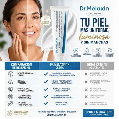 Dr. Melaxin TX-Cream™ | Ayuda a Reducir Manchas y Recuperar un Tono Uniforme ✨