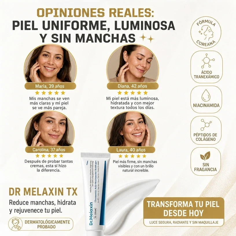 Dr. Melaxin TX-Cream™ | Ayuda a Reducir Manchas y Recuperar un Tono Uniforme ✨