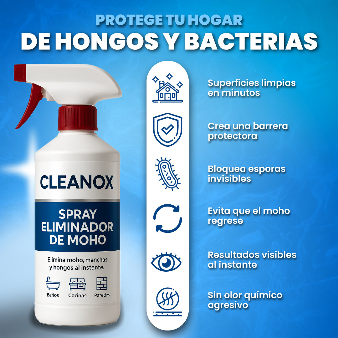 🧴 Cleanox™ | Spray Eliminador de Moho y Manchas de Humedad | Renueva la Apariencia de Tu Hogar