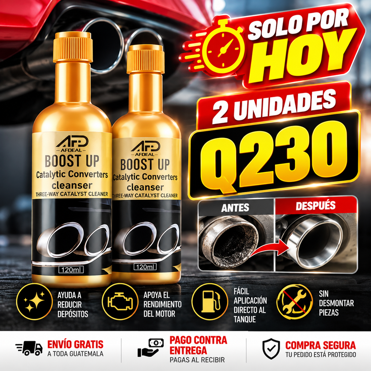 🚗 BOOST UP™ – Limpiador de Catalizador – Ayuda a Limpiar Depósitos y Recuperar el Rendimiento de tu Motor